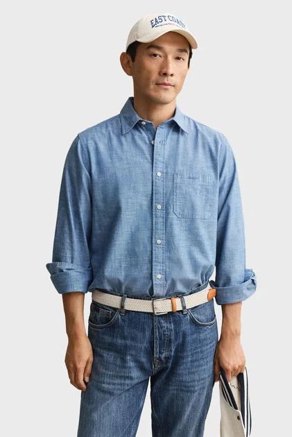 Чоловіча синя сорочка CHAMBRAY Gant S 3260006 - Фото 1 Чоловіча синя сорочка CHAMBRAY Gant S 3260006 - изображение 1