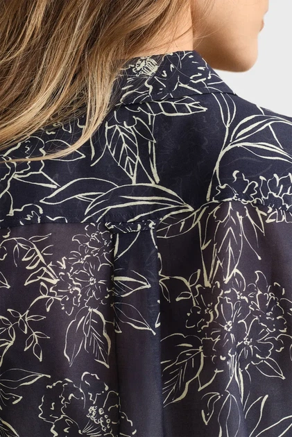 Жіноча темно-синя сорочка з візерунком FLORAL Gant 34 4300662 - изображение 5