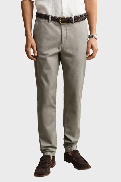 Чоловічі сірі чіноси SLIM CLASSIC Gant 33-32 1501000 - Фото 1 Чоловічі сірі чіноси SLIM CLASSIC Gant 33-32 1501000 - изображение 1