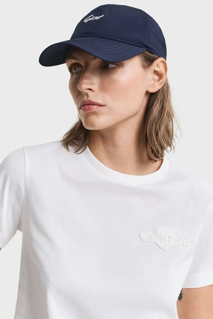 Жіноча біла футболка REG TONAL SHIELD SS Gant XS 4202589 - Фото 4 Жіноча біла футболка REG TONAL SHIELD SS Gant XS 4202589 - изображение 4