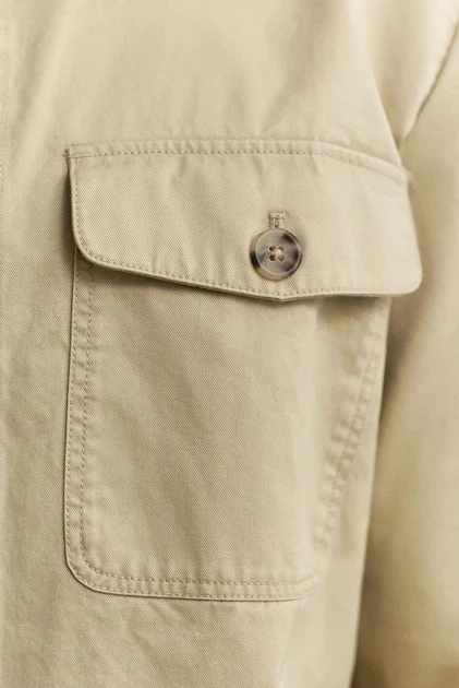 Чоловіча бежева сорочка TWILL OVERSHIRT Gant L 3250309 - изображение 4