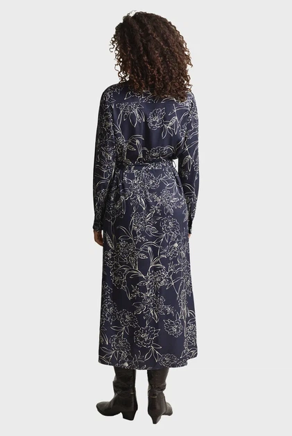 Жіноча темно-синя сукня з візерунком FLORAL Gant 38 4503479 - Фото 3 Жіноча темно-синя сукня з візерунком FLORAL Gant 38 4503479 - изображение 3