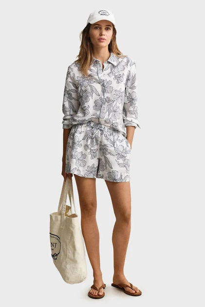 Жіночі білі лляні шорти з візерунком FLORAL Gant 34 4020144 - изображение 2