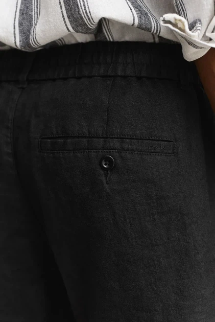 Чоловічі чорні лляні шорти Gant L 205610 - изображение 4