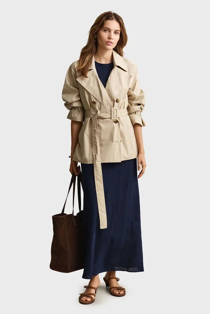 Жіноча темно-синя лляна сукня BIAS CUT Gant 36 4503525 - зображення 5