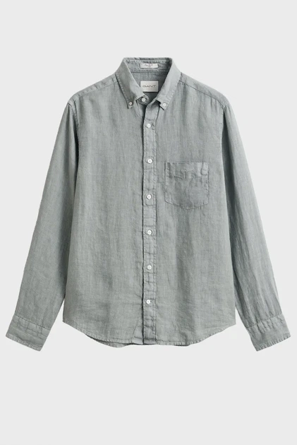 Чоловіча м'ятна лляна сорочка GMNT DYED Gant XL 3240120 - зображення 6