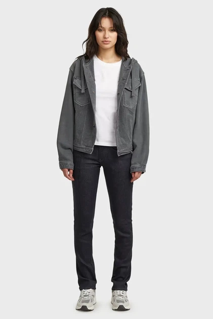 Жіноче сіре худі Washed G-Star M D27273,E159 - Фото 2 Жіноче сіре худі Washed G-Star M D27273,E159 - изображение 2