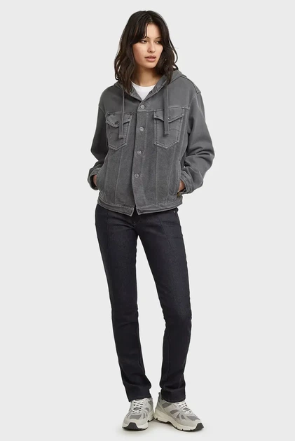 Жіноче сіре худі Washed G-Star M D27273,E159 - Фото 4 Жіноче сіре худі Washed G-Star M D27273,E159 - изображение 4
