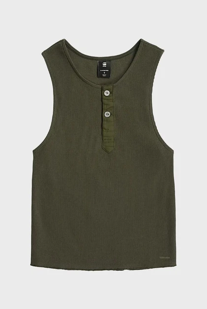 Жіночий темно-зелений топ henley G-Star XS D28740,E487 - изображение 6
