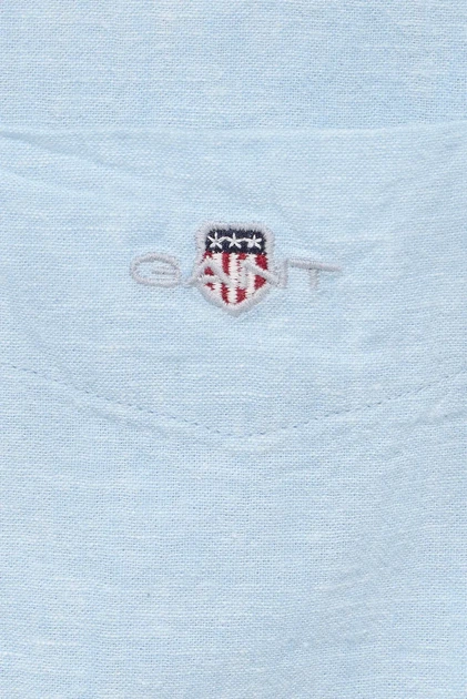 Чоловіча блакитна лляна сорочка REG COTTON Gant XXL 3250083 - изображение 3