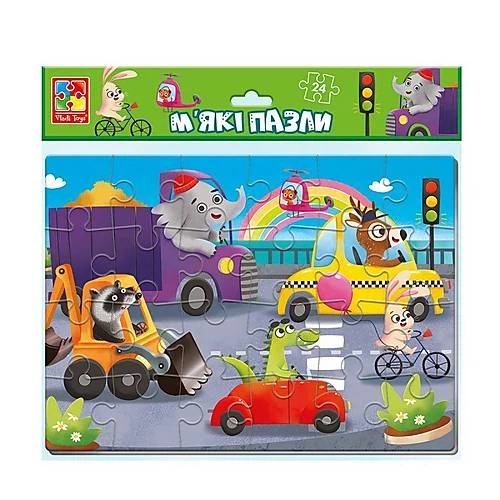 М'які пазли А4 "Транспорт" Vladi Toys VT1102-32, 24 елементи - Фото 1 М'які пазли А4 "Транспорт" Vladi Toys VT1102-32, 24 елементи - зображення 1