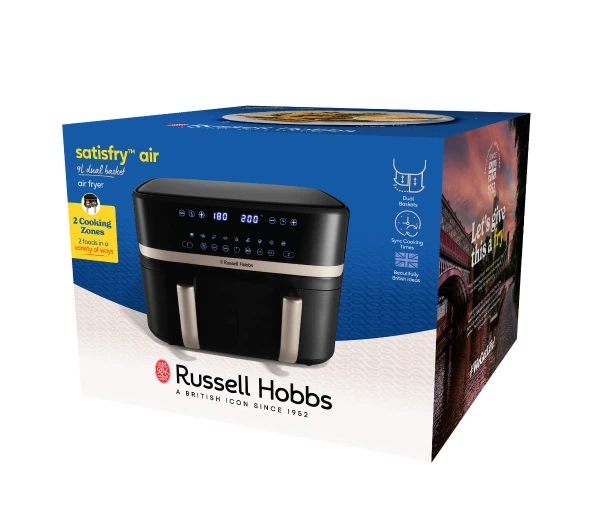 Фритюрниця повітряна Russell Hobbs Satis Fry DualBaske 27680-56 2800Вт 9л - зображення 8