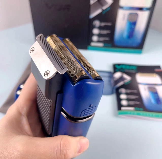 Электробритва VGR сеточная 7500 об/мин IPX6 1400 мАч USB синий V-362 - изображение 7