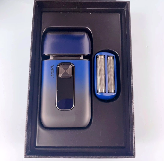 Электробритва VGR сеточная 7500 об/мин IPX6 1400 мАч USB синий V-362 - изображение 9