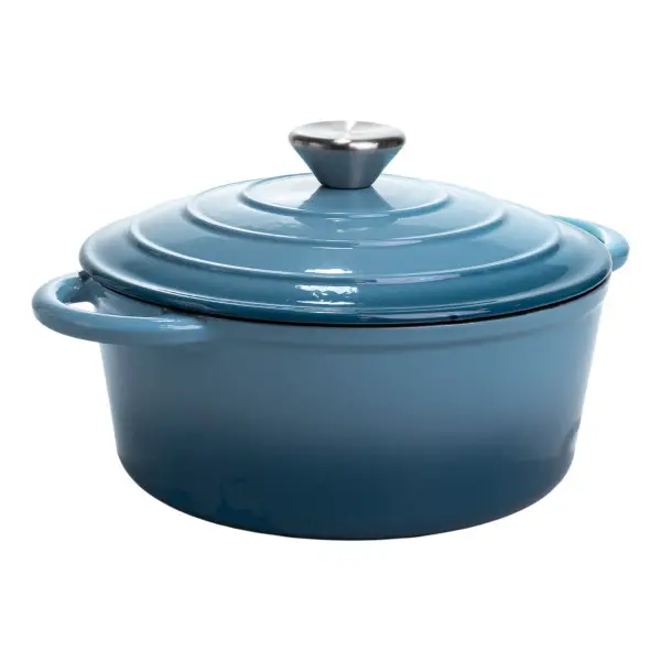 Каструля чавунна емальована 2,5 л, синій(HP-1-14-BLUE)(WB) - изображение 4