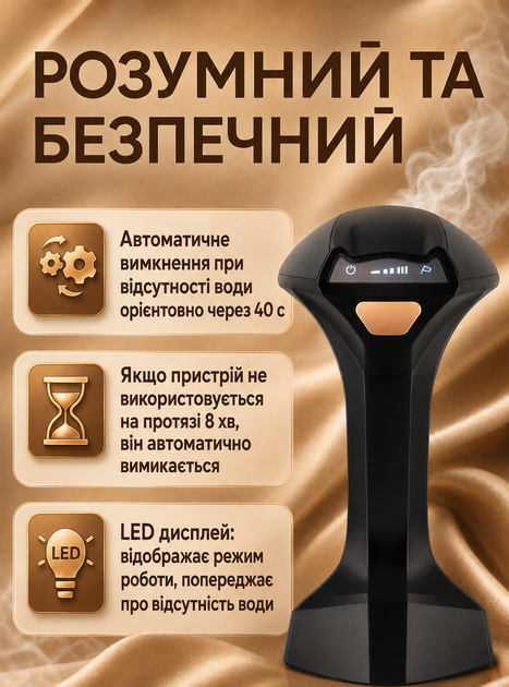 Відпарювач одягу ручний вертикальний побутовий 2500W потужний парогенератор для одягу для всіх видів тканин три режима роботи для прасування сорочок штанів штор постільної білизни портативний праска для дому відрядження дорожній OnePro Чорний 74004 - Фото 3 Відпарювач одягу ручний вертикальний побутовий 2500W потужний парогенератор для одягу для всіх видів тканин три режима роботи для прасування сорочок штанів штор постільної білизни портативний праска для дому відрядження дорожній OnePro Чорний 74004 - зображення 3