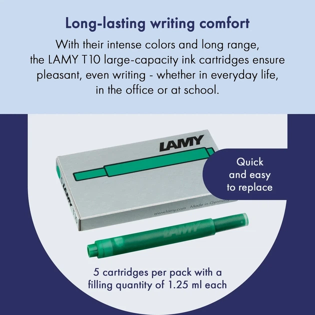 Набір чорнильних картриджів LAMY T10 зелений 5 шт. (1611478) - изображение 3