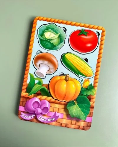 Вкладыши Ubee "Корзина с овощами 2" деревянные 16x23 см - Фото 4 Вкладыши Ubee "Корзина с овощами 2" деревянные 16x23 см - изображение 4