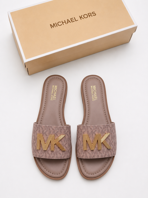 Шльопанці жіночі Michael Kors шкіряні 36р - Фото 1 Шльопанці жіночі Michael Kors шкіряні 36р - изображение 1