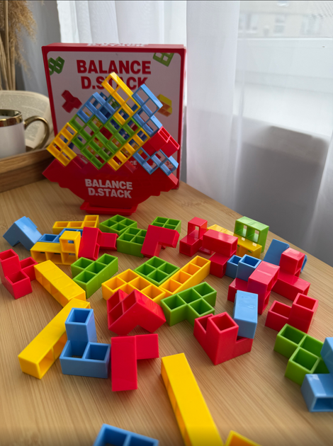 Настольная игра Балансир Balance Stack 64 блока • Развивающая игра на равновесие, логику и моторику для детей - изображение 4