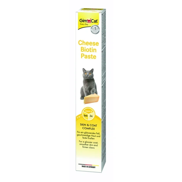 Паста GimCat Cheese Biotin Paste для котів усіх порід cирна з біотином 100г - Фото 1 Паста GimCat Cheese Biotin Paste для котів усіх порід cирна з біотином 100г - изображение 1