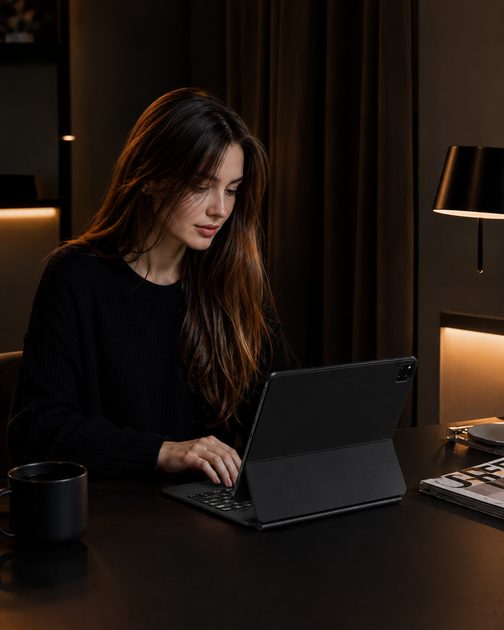 Чохол-клавіатура Magic Keyboard для Lenovo Tab P11/P12 чорний Bluetooth з тачпадом та підсвіткою клавіш - Фото 5 Чохол-клавіатура Magic Keyboard для Lenovo Tab P11/P12 чорний Bluetooth з тачпадом та підсвіткою клавіш - изображение 5