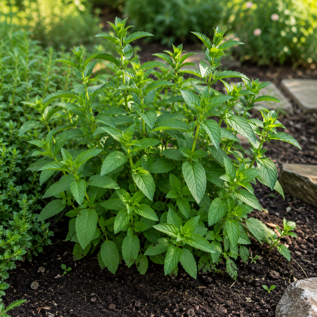 Мята садовая колосистая Mentha spicata, ароматный саженец в контейнере - изображение 3