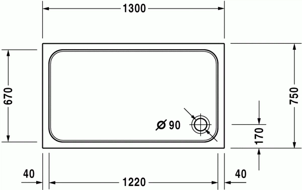 Душовий піддон DURAVIT D-CODE, прямокутна, акрил - изображение 2