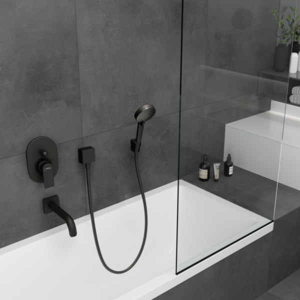 Вилив настінний для ванни HANSGROHE VERNIS BLEND, чорний, метал - изображение 5