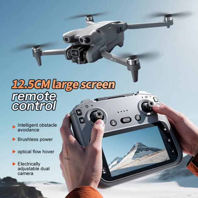 Квадрокоптер GT50 FPV с 8K-камерой РК пульт с экраном, бесколлекторные моторы, обход препятствий (до 20 мин полёта) - изображение 7