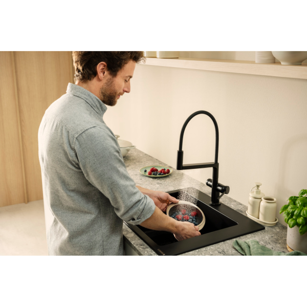 Кухонна мийка HANSGROHE, чорний/матовий, прямокутна, 56x51 см - изображение 6
