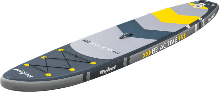 Nadmuchiwana deska SUP Rebel ACTIVE 350 x 81 x 15 cm z wiosłem, pompką i torbą do przechowywania Szara RBA4500 (5901890102711) - obraz 3