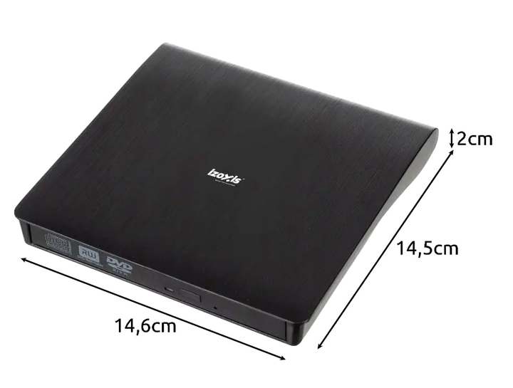 Внешний DVD-привод USB 3.0 для чтения записи дисков 26083 черный IZOXIS LS-2855 - изображение 3