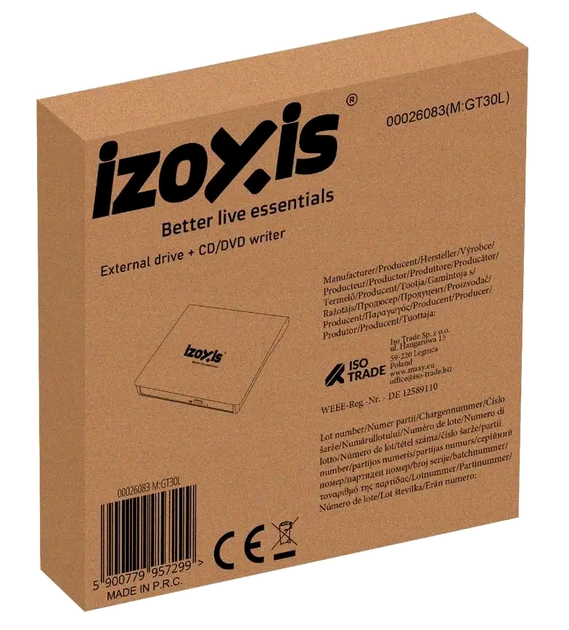 Внешний DVD-привод USB 3.0 для чтения записи дисков 26083 черный IZOXIS LS-2855 - изображение 9
