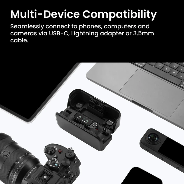 Мікрофонна радіосистема Insta360 Mic Pro (2TX+1RX) (6942590200771) - Фото 13 Мікрофонна радіосистема Insta360 Mic Pro (2TX+1RX) (6942590200771) - изображение 13
