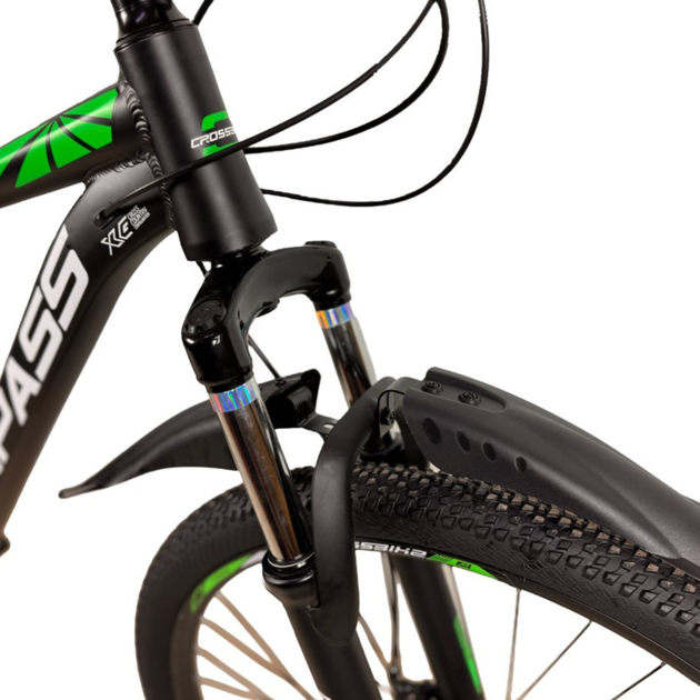 Велосипед CrossBike 27,5" Compass 2026 Рама 17" black-green - зображення 6