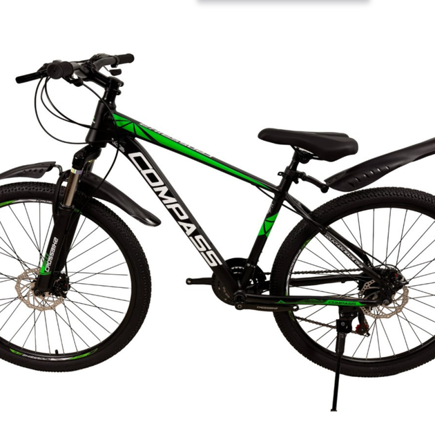 Велосипед CrossBike 27,5" Compass 2026 Рама 17" black-green - зображення 2