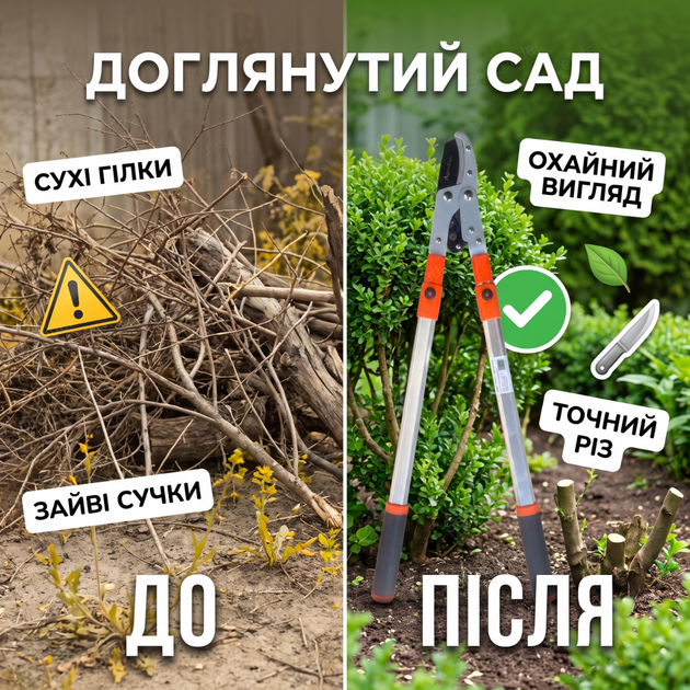 Сучкорез лезвие AgroStar мод.096 лезвие 75 мм для сухих веток плодовых деревьев телескопические ручки 50-78см - изображение 4