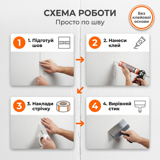 Лента "Мастер" 25м 100мм для гипсокартона и швов от трещин серпянка стекловолоконная флизелиновая - изображение 8