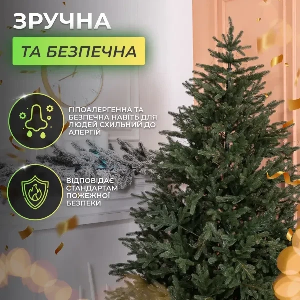 Искусственная елка 2.1 м 540 веточек для дома зеленая PS-7284 - изображение 6