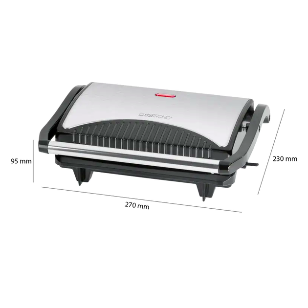Электрический гриль 700 Вт для кухни 23x14,5 см антипригарное покрытие Clatronic LS-0134 - изображение 8