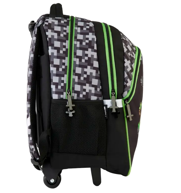 Рюкзак портфель на колесах с ручкой 3 камеры для школы зеленый Paso LS-2629 - зображення 2