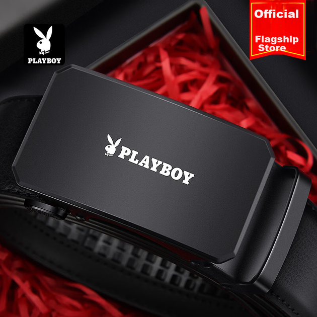 Ремінь шкіряний PLAYBOY чоловічий, автоматична пряжка, простий повсякденний стиль - зображення 4