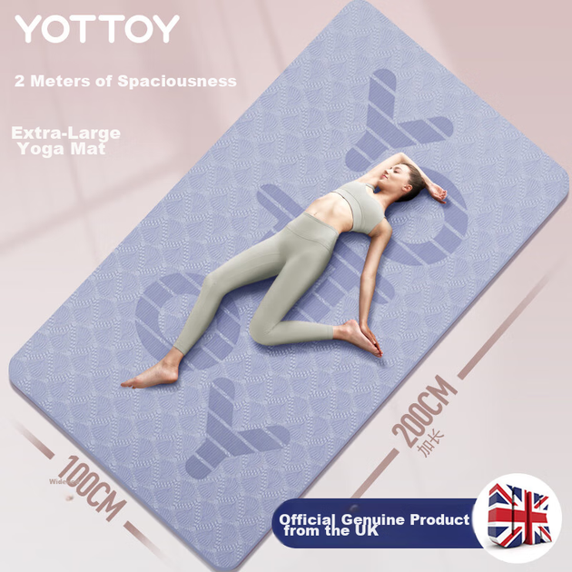 Коврик для йоги Yottoy потовщенный расширенный нескользящий 200×100см 8мм - Фото 11 Коврик для йоги Yottoy потовщенный расширенный нескользящий 200×100см 8мм - изображение 11