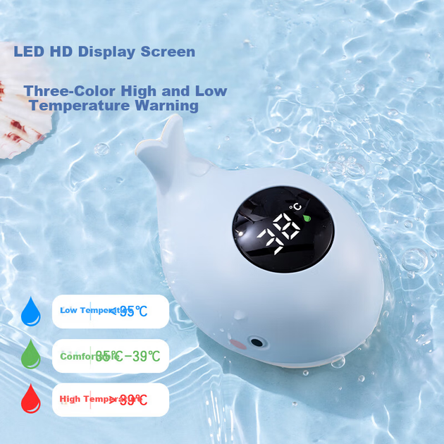 Термометр Deli LE509 для воды детский, для купания, форма кита - изображение 5