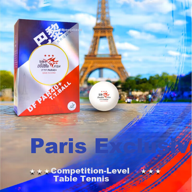 М'яч для настільного тенісу DOUBLE FISH Three-Star PAR40+ Paris Official Competition Ball, м'яч для пінг-понгу з трьома зірками, білий, упаковка з 12 штук - Фото 5 М'яч для настільного тенісу DOUBLE FISH Three-Star PAR40+ Paris Official Competition Ball, м'яч для пінг-понгу з трьома зірками, білий, упаковка з 12 штук - изображение 5