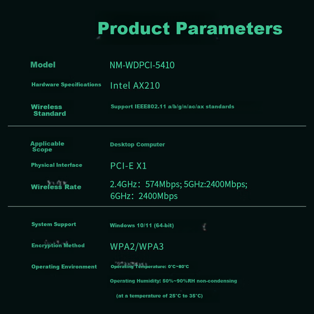 Карта Newmine PCI-E сетевая беспроводная WiFi 6 с Bluetooth, двухдиапазонная гигабитная - изображение 8
