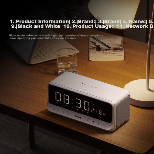 PHILIPS TAS3609 Bluetooth-колонка-будильник, дзеркальний повноекранний міні-портативний домашній настільний динамік, сабвуфер сталева гармата, подарунок на день народження для дітей та підлітків - Фото 6 PHILIPS TAS3609 Bluetooth-колонка-будильник, дзеркальний повноекранний міні-портативний домашній настільний динамік, сабвуфер сталева гармата, подарунок на день народження для дітей та підлітків - изображение 6