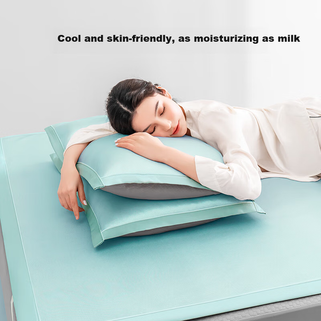 JD Original 250D Milk Silk Soft охолоджувальний килимок, комплект із трьох предметів Cool Ice Silk, антибактеріальний клас А, що миється, 1,5*2 м, Lake Green - изображение 6
