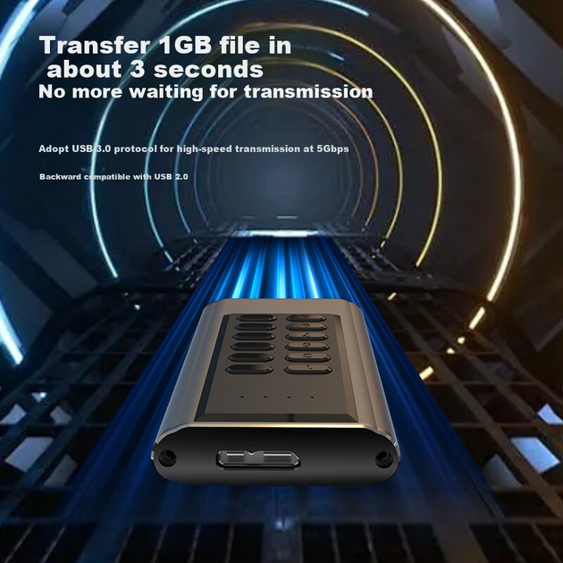 Корпус GODO M.2 SSD с кнопкой шифрования, защита паролем, SATA - изображение 6